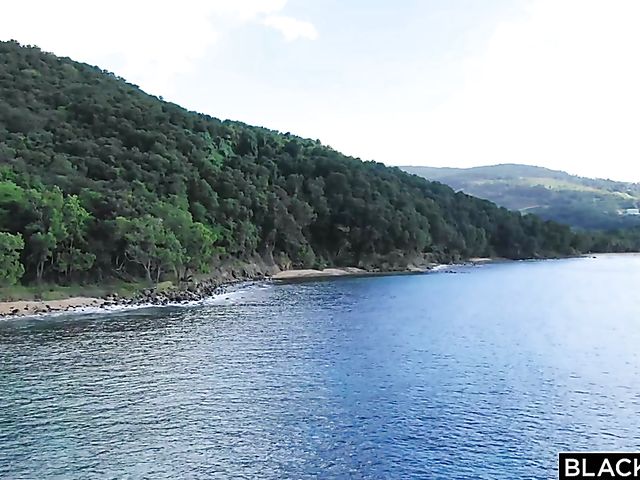 Black cock DP with skinny traveler Angel Emily