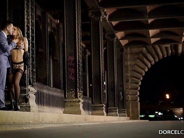 Busty French lady Tiffany Leiddi gets fucked in front of her man