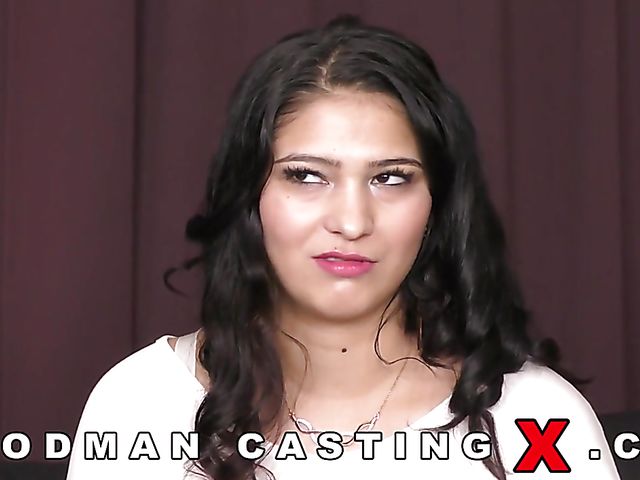 Threesome casting with dark-haired Ava Black