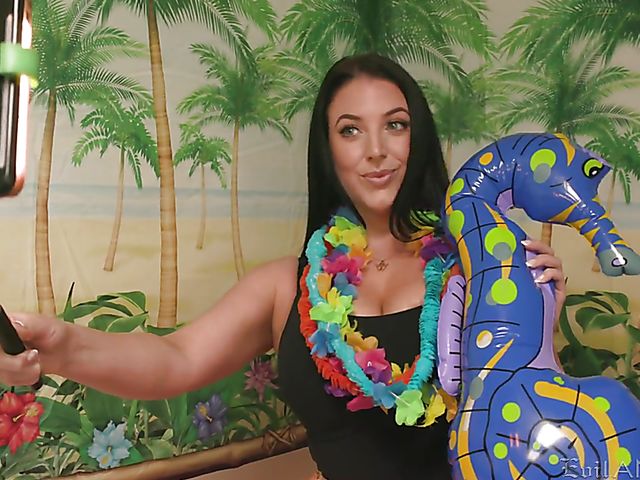 Angela White anal with three throbbing cocks