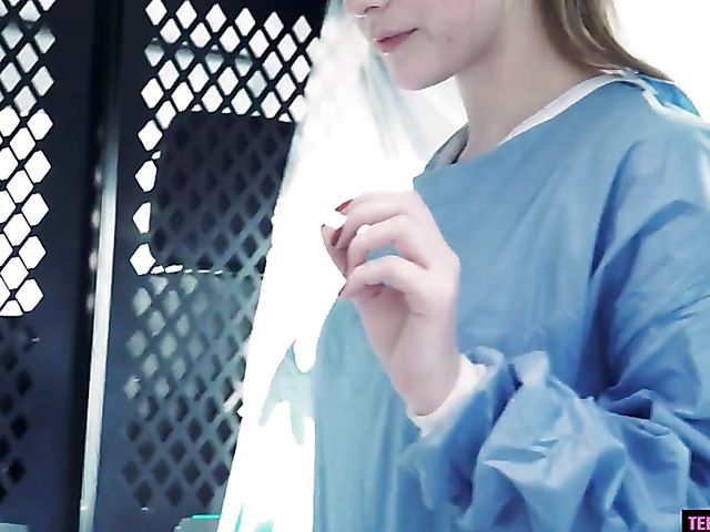 Cute young nurse Melody Marks making a dead man rise
