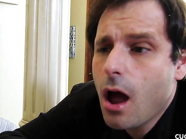 Slut wife Aidra Fox has sex with the mover as her husband watches