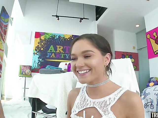 Oiled anal with young girl in white Zoe Bloom