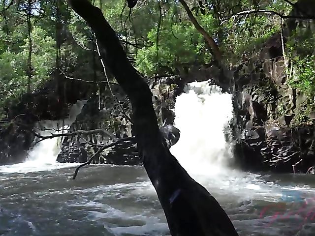 Naughty teen shows her twat in the car