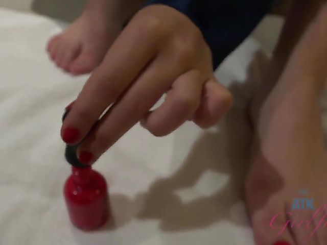 Teen footjob and fuck in POV with Kenzie Reeves