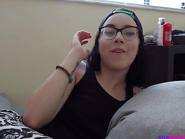 Bespectacled brunette teen Bambi Black gets nasty