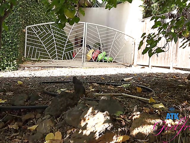 Naughty teen Violet Rain shows her goods