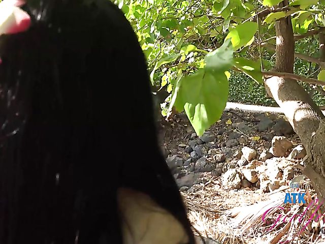 Naughty teen Violet Rain shows her goods