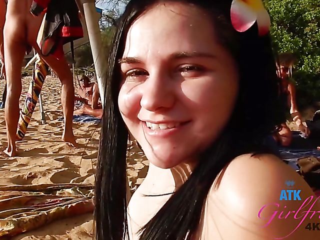 Naughty teen Violet Rain shows her goods