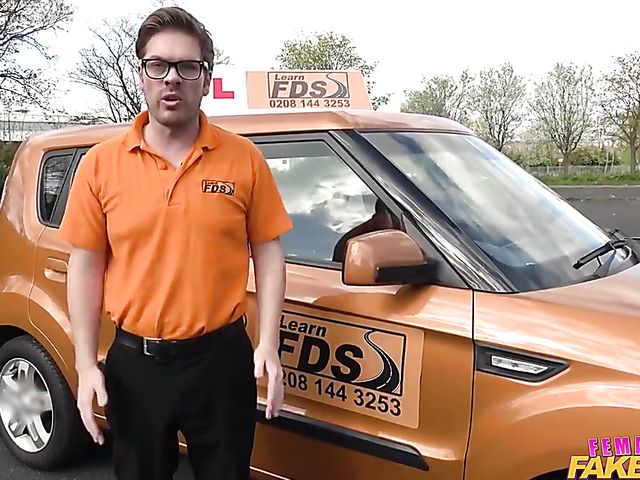 Female fake taxi with sexy Cherry Parker 