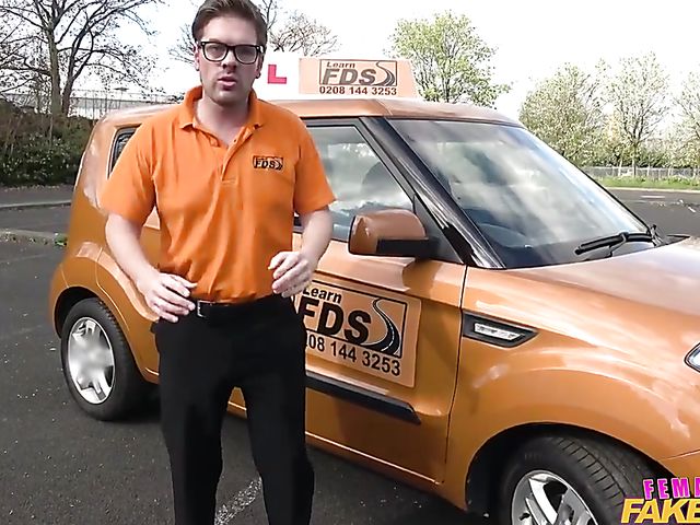 Female fake taxi with sexy Cherry Parker 