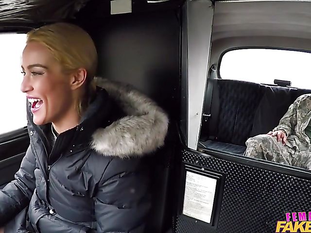 Female fake taxi with sexy Cherry Parker 