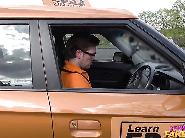 Female fake taxi with sexy Cherry Parker 