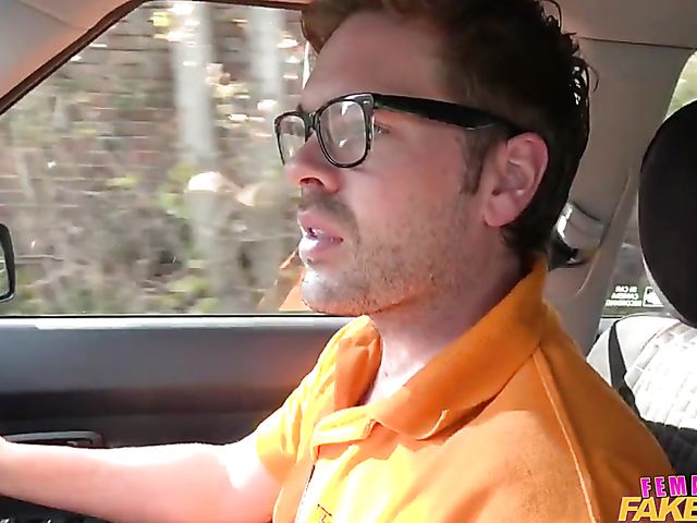 Female fake taxi with sexy Cherry Parker 