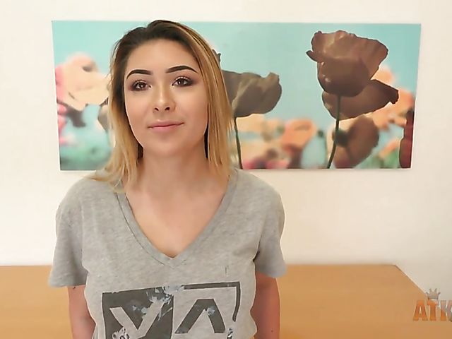 Big tits casting with cute Serena Skye