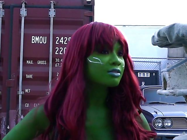 Fantasy sex with green skin redhead Honey Gold