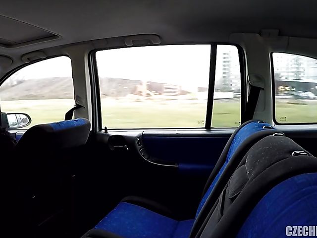 Car anal with a small titty whore