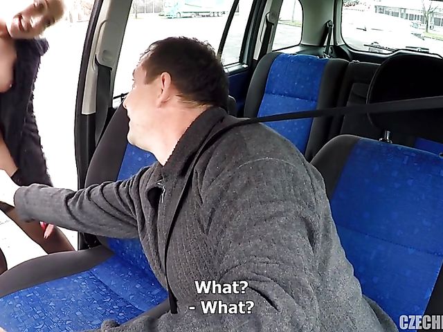 Car anal with a small titty whore