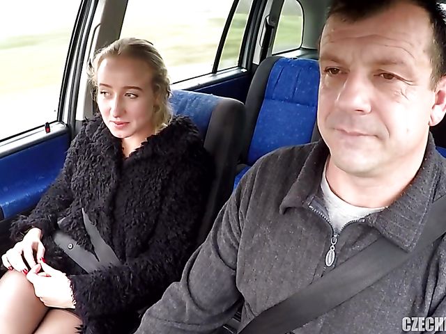 Car anal with a small titty whore