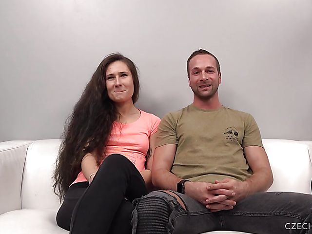Czech real couple casting fuck on the couch