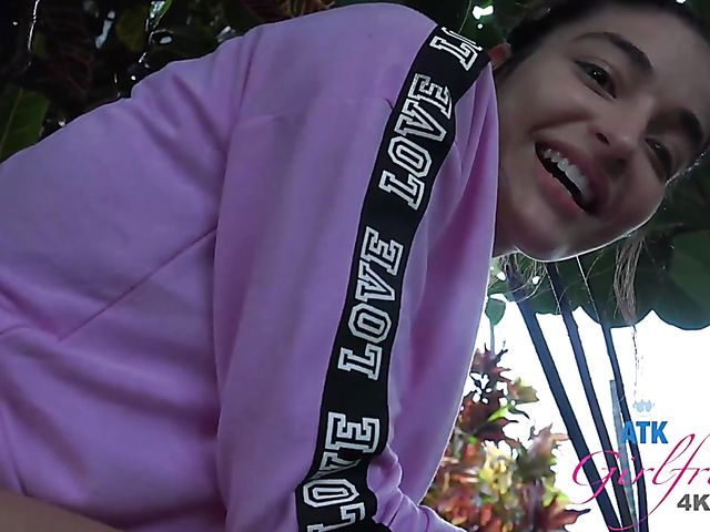 Emily Willis - Teen cute girl smoking and showing her private parts