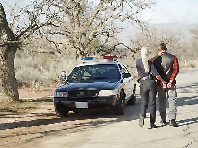 Big tits police woman Bridgette B gets boned outdoors