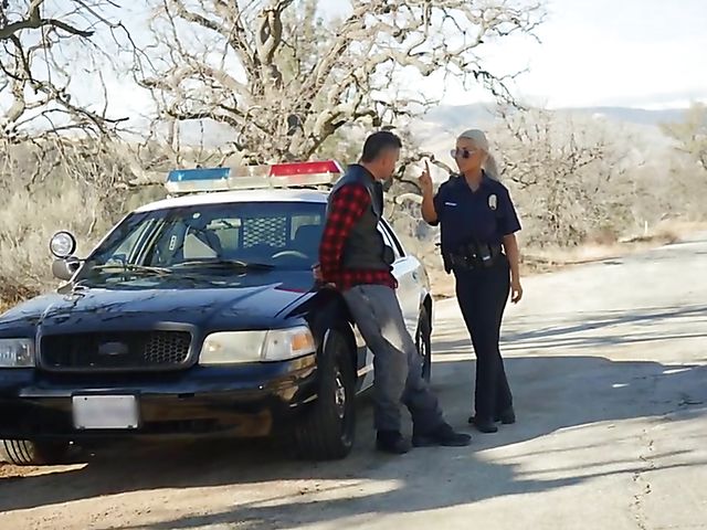 Big tits police woman Bridgette B gets boned outdoors