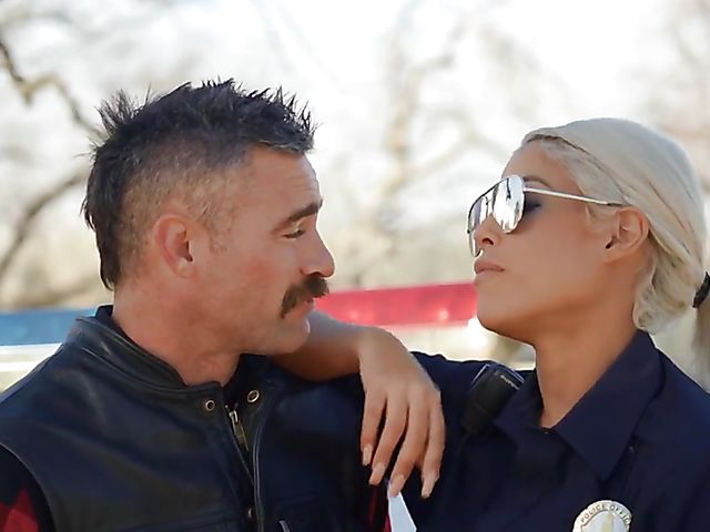 Big tits police woman Bridgette B gets boned outdoors