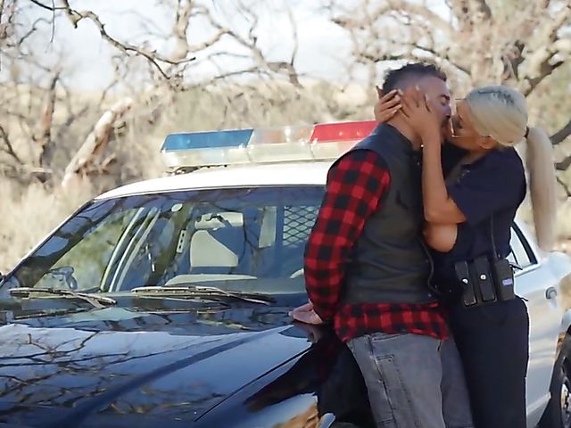 Big tits police woman Bridgette B gets boned outdoors