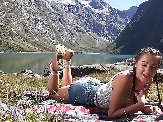 Lily Adams shows her teen tits in New Zealand