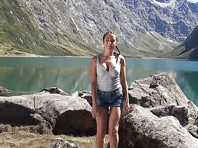 Lily Adams shows her teen tits in New Zealand