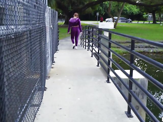 Outdoor fun with thick booty jogger Brooke Benz  