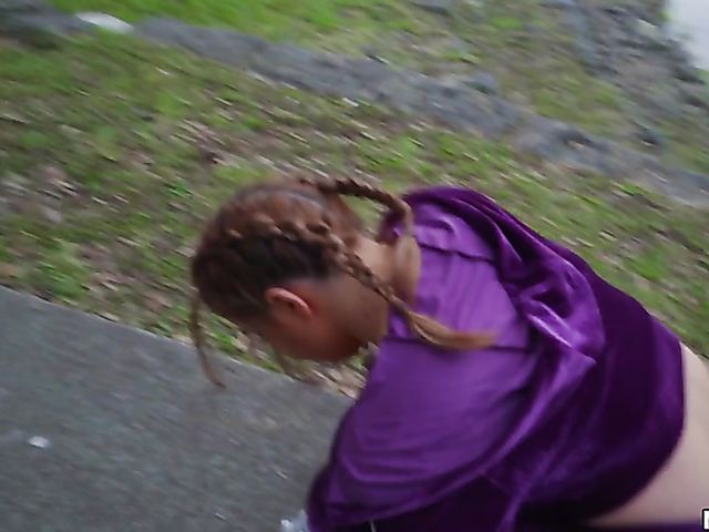 Outdoor fun with thick booty jogger Brooke Benz  