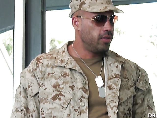 Blonde Sophia Grace has anal sex with a soldier