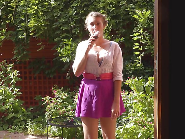 Solo in the garden with girl next door Ivy Sweet