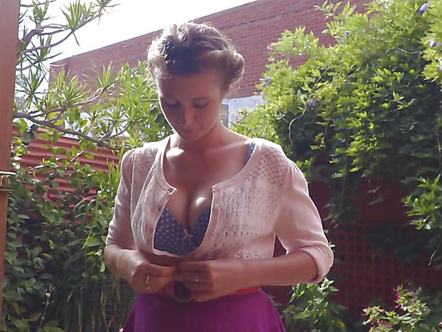 Solo in the garden with girl next door Ivy Sweet