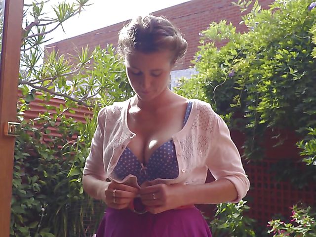 Solo in the garden with girl next door Ivy Sweet