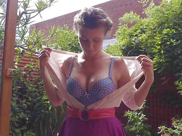 Solo in the garden with girl next door Ivy Sweet
