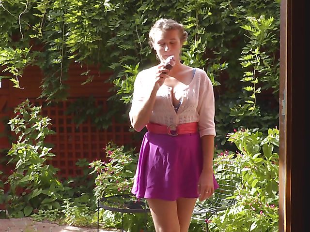 Solo in the garden with girl next door Ivy Sweet