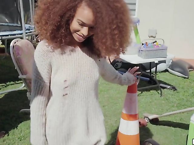 Cecilia Lion - Ebony outdoor fun with a white dude