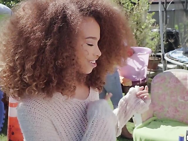 Cecilia Lion - Ebony outdoor fun with a white dude