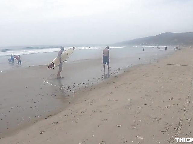 Hot latina girl Gina Valentina changing in public and getting nailed