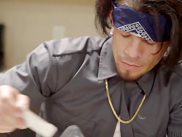 Tiny blonde Chloe Cherry gets plowed in the kitchen