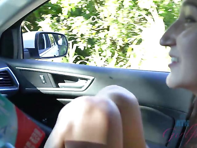 Carmen Rae - Girlfriend feet and pussy exposed in the car