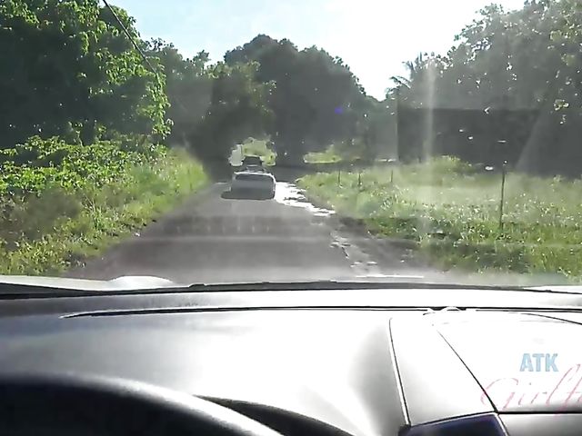 Carmen Rae - Girlfriend feet and pussy exposed in the car