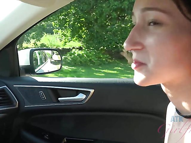 Carmen Rae - Girlfriend feet and pussy exposed in the car