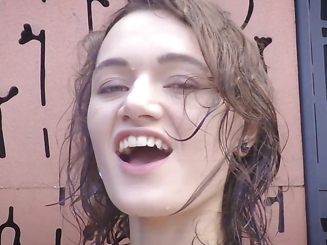 Summer shower masturbation with a dildo featuring Dodi