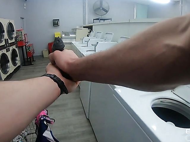 Busty Richelle Ryan POV with a police officer at the laundry