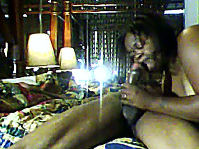 Horny black couple film themselves having hot sex