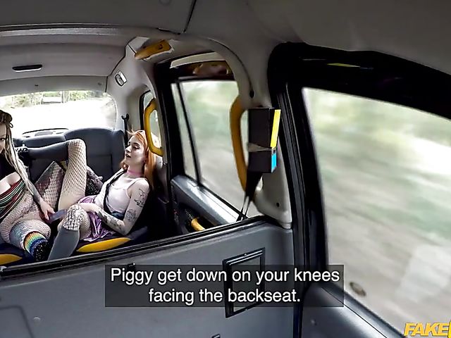 Fake taxi threesome with Azura Alii and Piggy Mouth